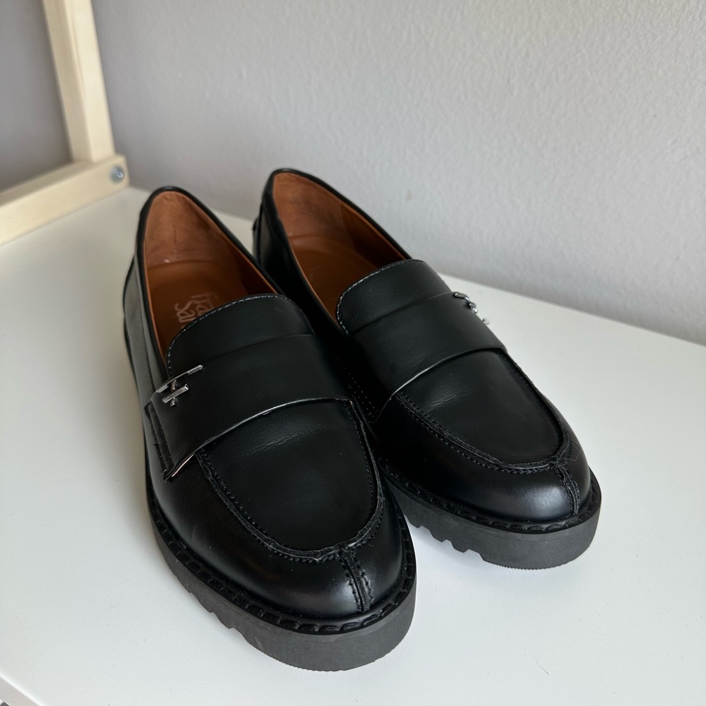 Franco Sarto Black Leather Loafers